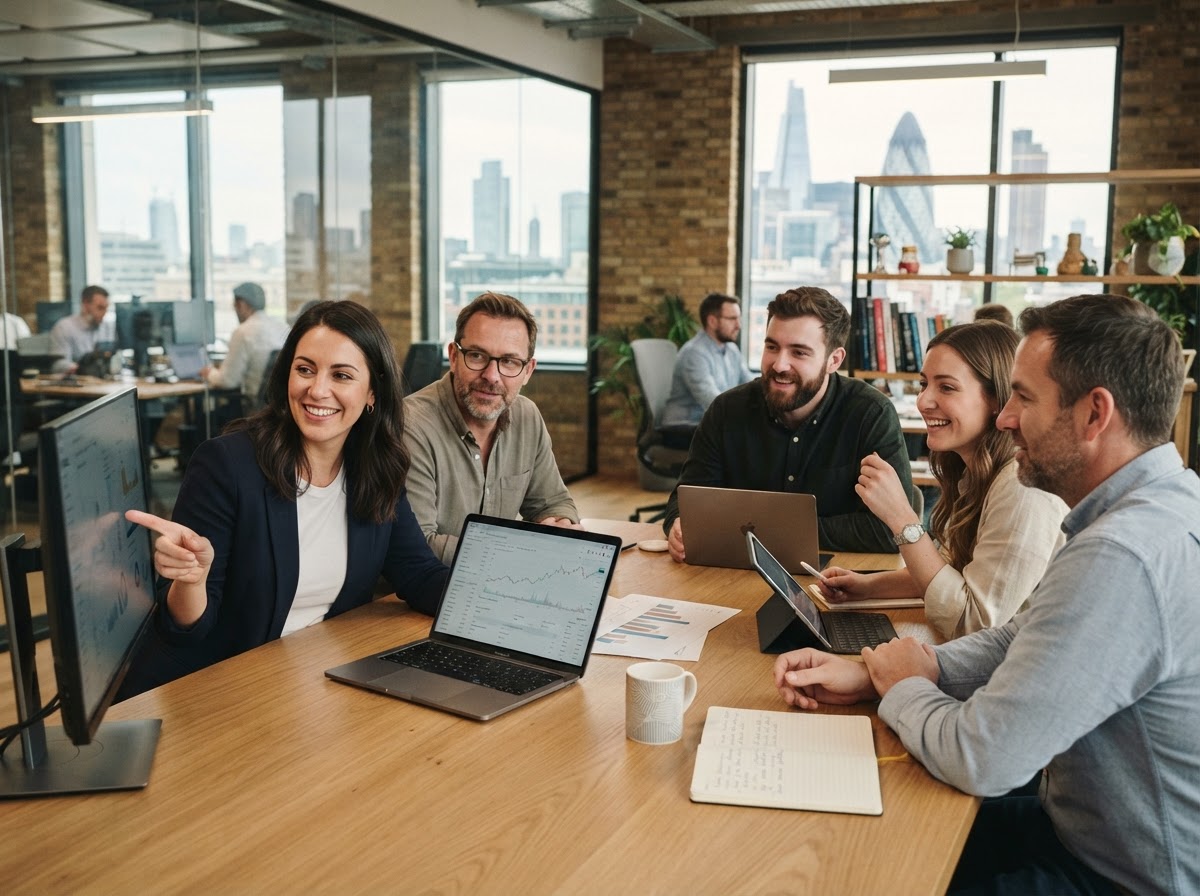 Tradedgepip team reviewing predictive analytics and risk models
